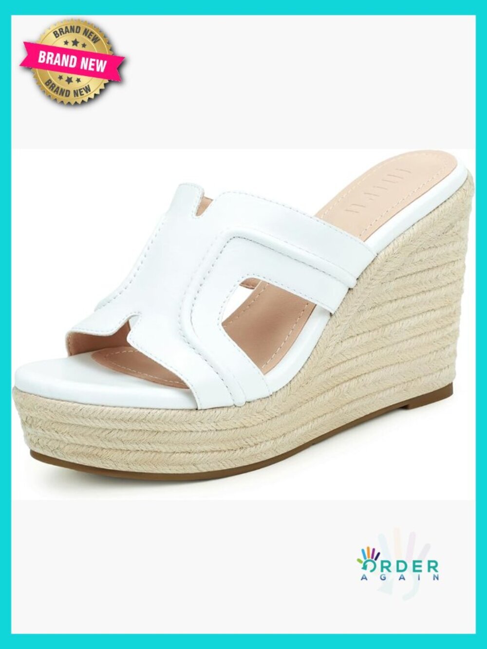 Espadrille Wedge Sandals Platform Slides Open Toe Slip On Summer Vacation Beach